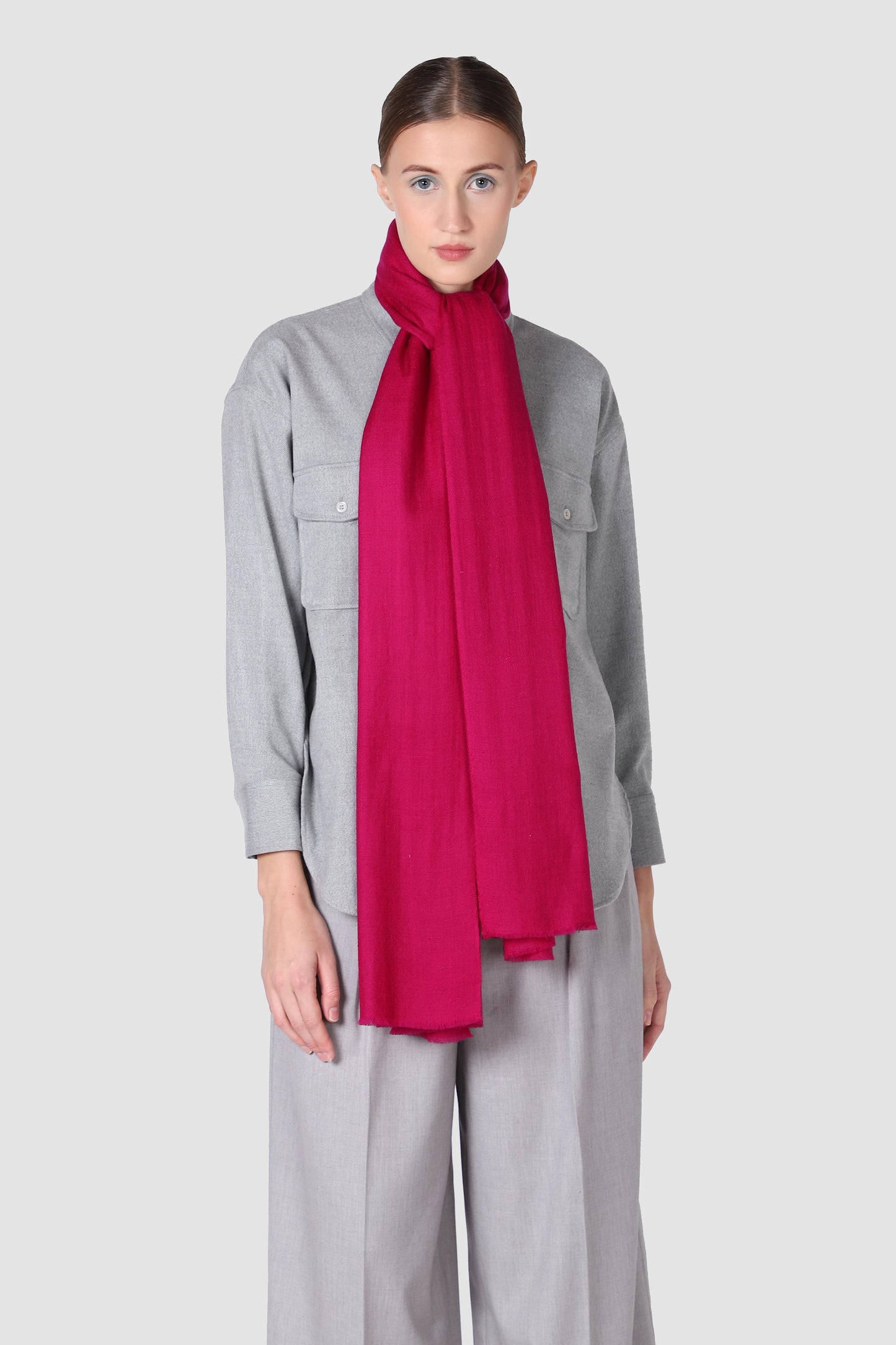 Classic Solid Cashmere Scarf - Pink