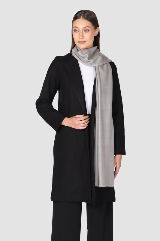 Classic Solid Cashmere Twill Scarf - 252 Grey