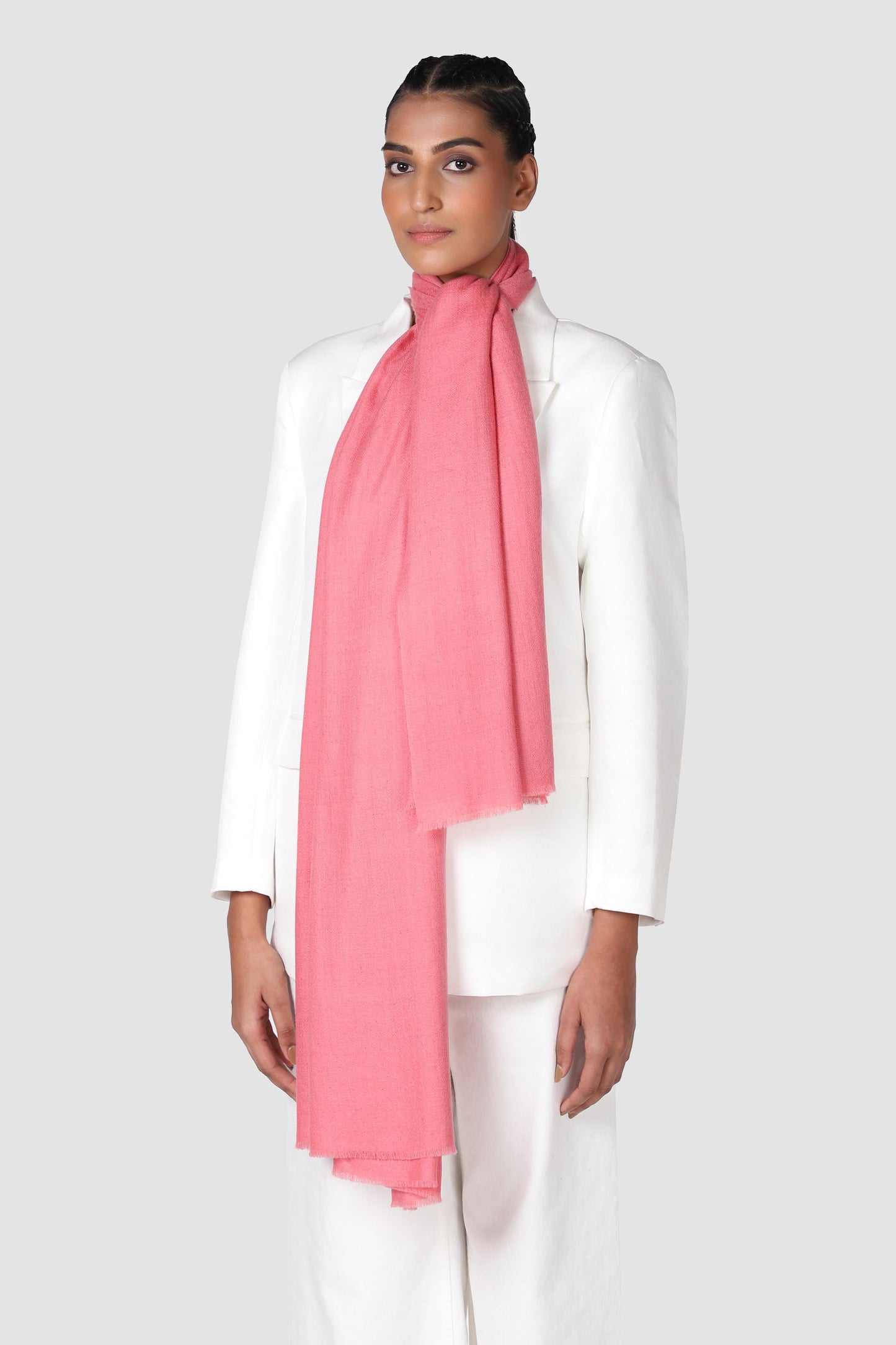 Classic Solid Cashmere Scarf - Pink or Eclat27