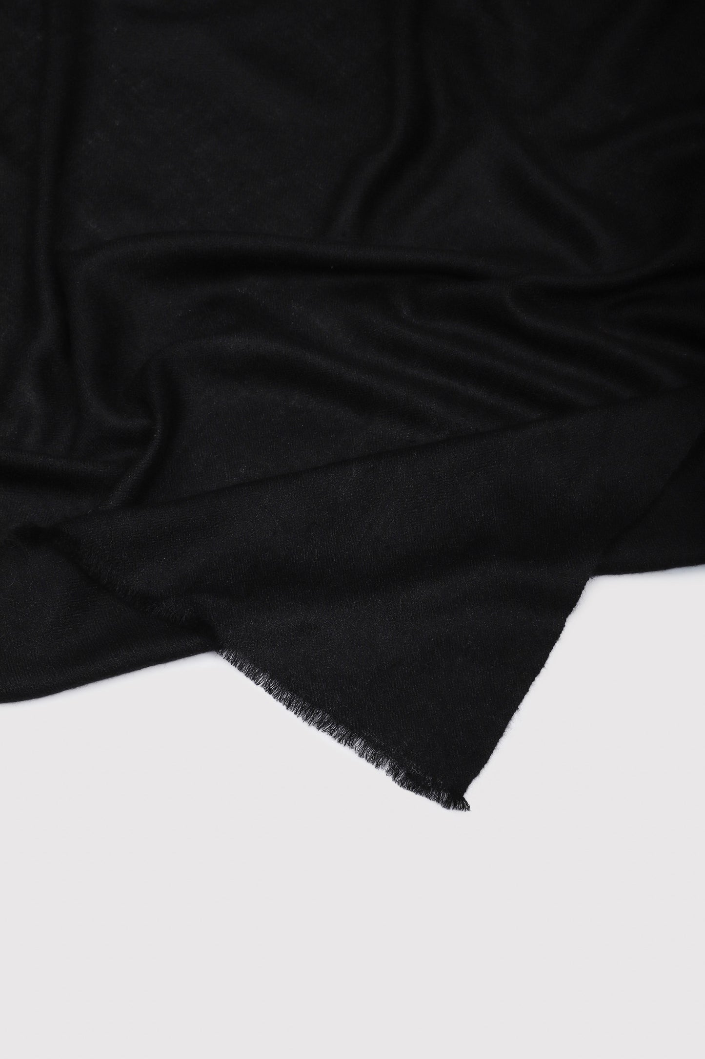 Classic Solid Cashmere Scarf - Black