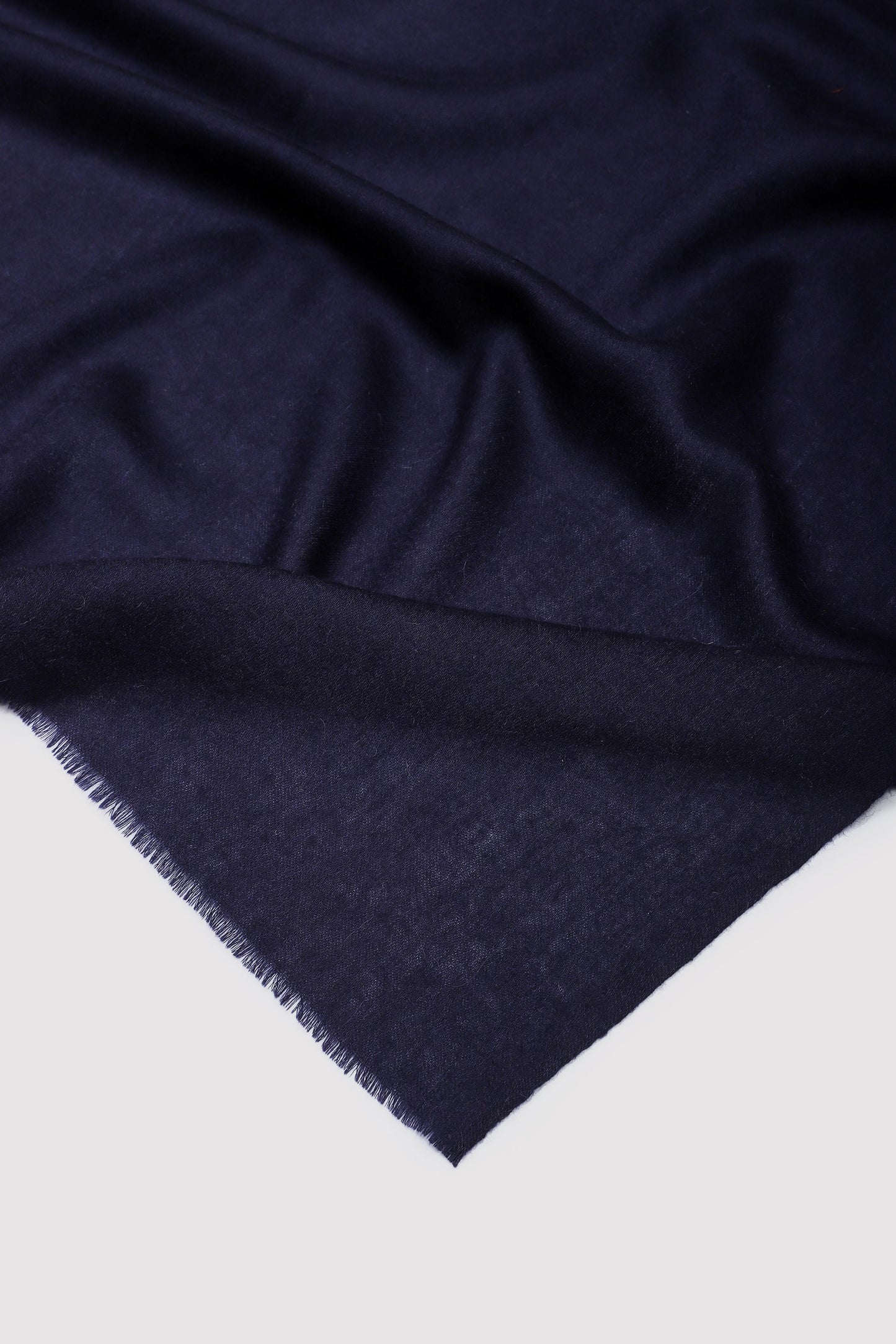 Classic Solid Cashmere Twill Scarf - Navy Blue