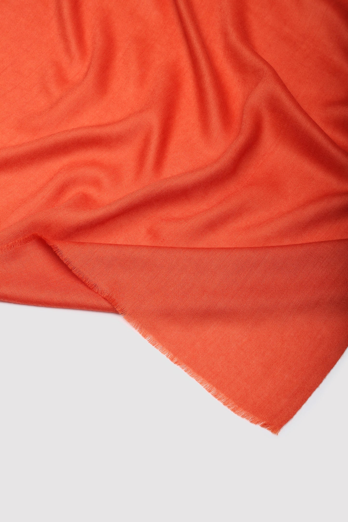 Classic Solid Cashmere Twill Scarf - Orange