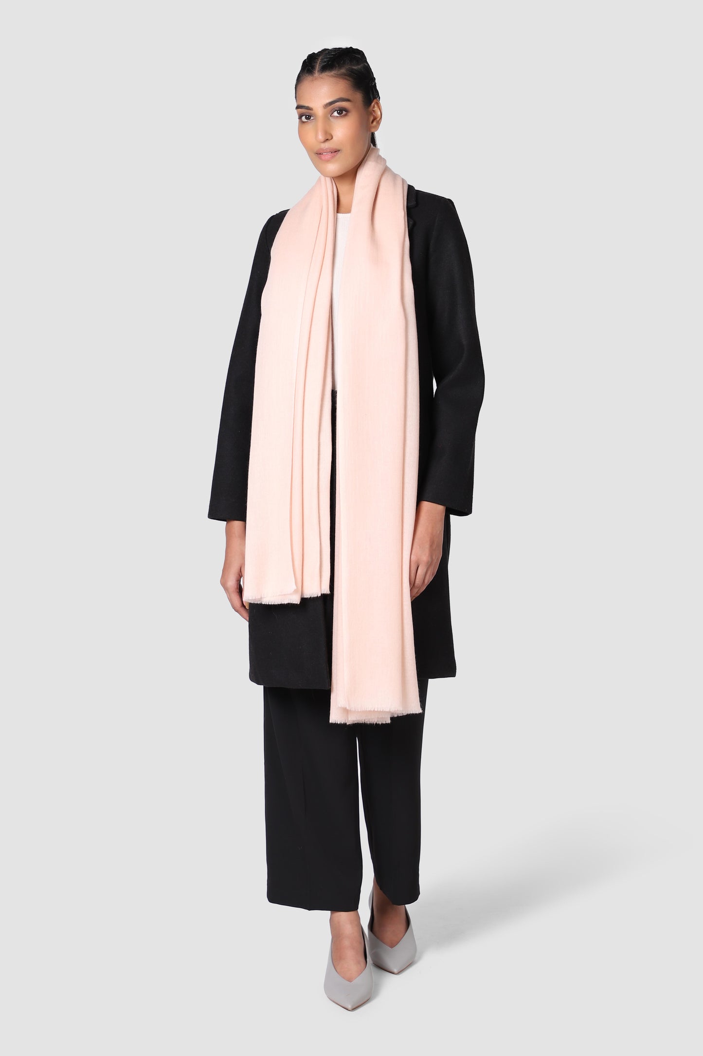 Classic Solid Cashmere Twill Scarf - Glove Pink