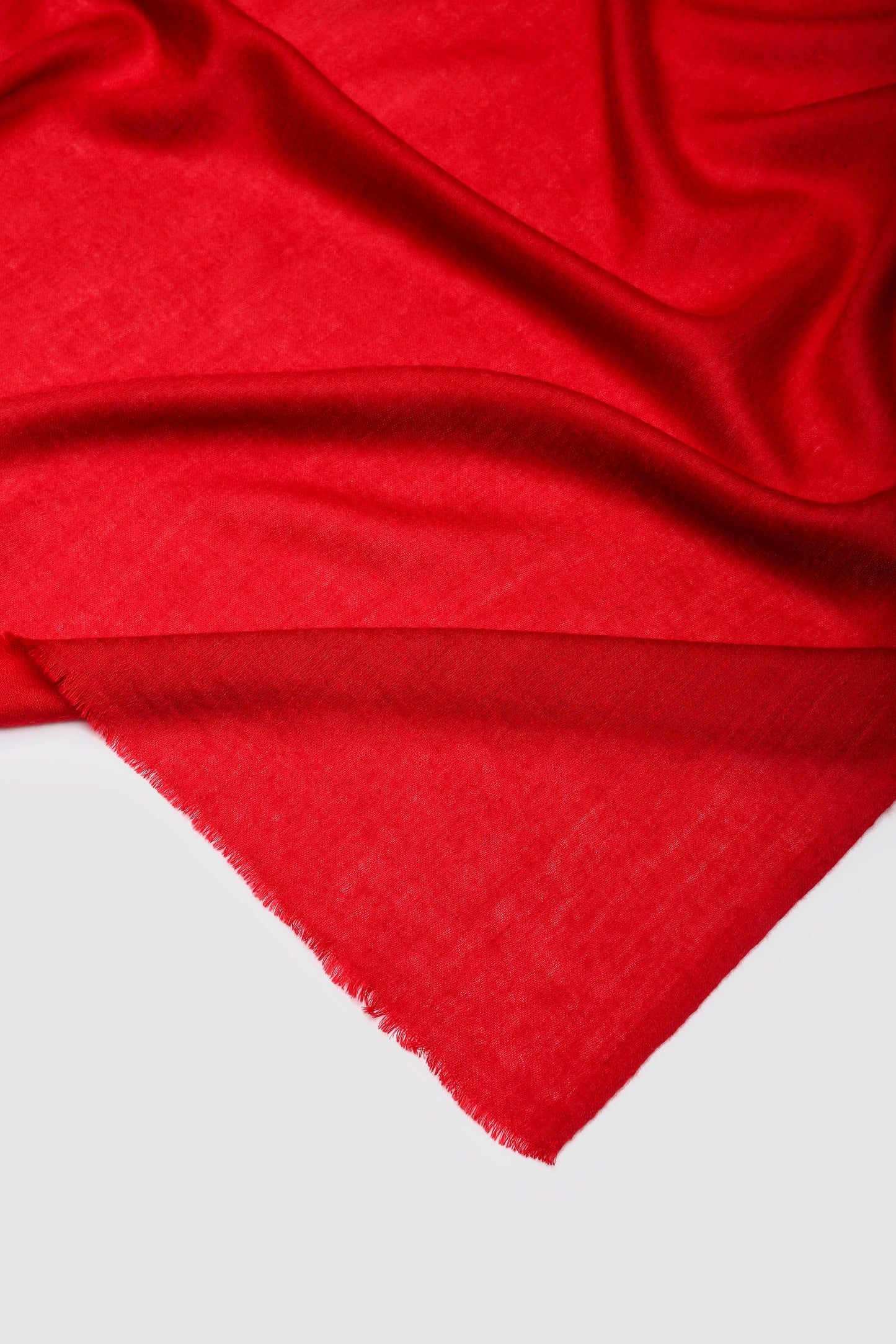 Classic Solid Cashmere Twill Scarf - Red