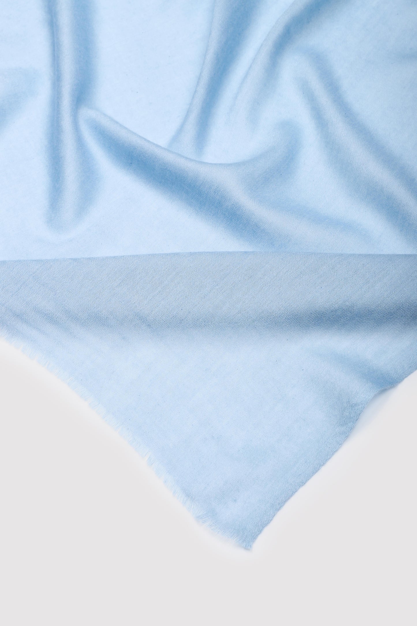 Classic Solid Cashmere Twill Scarf - Milky Blue