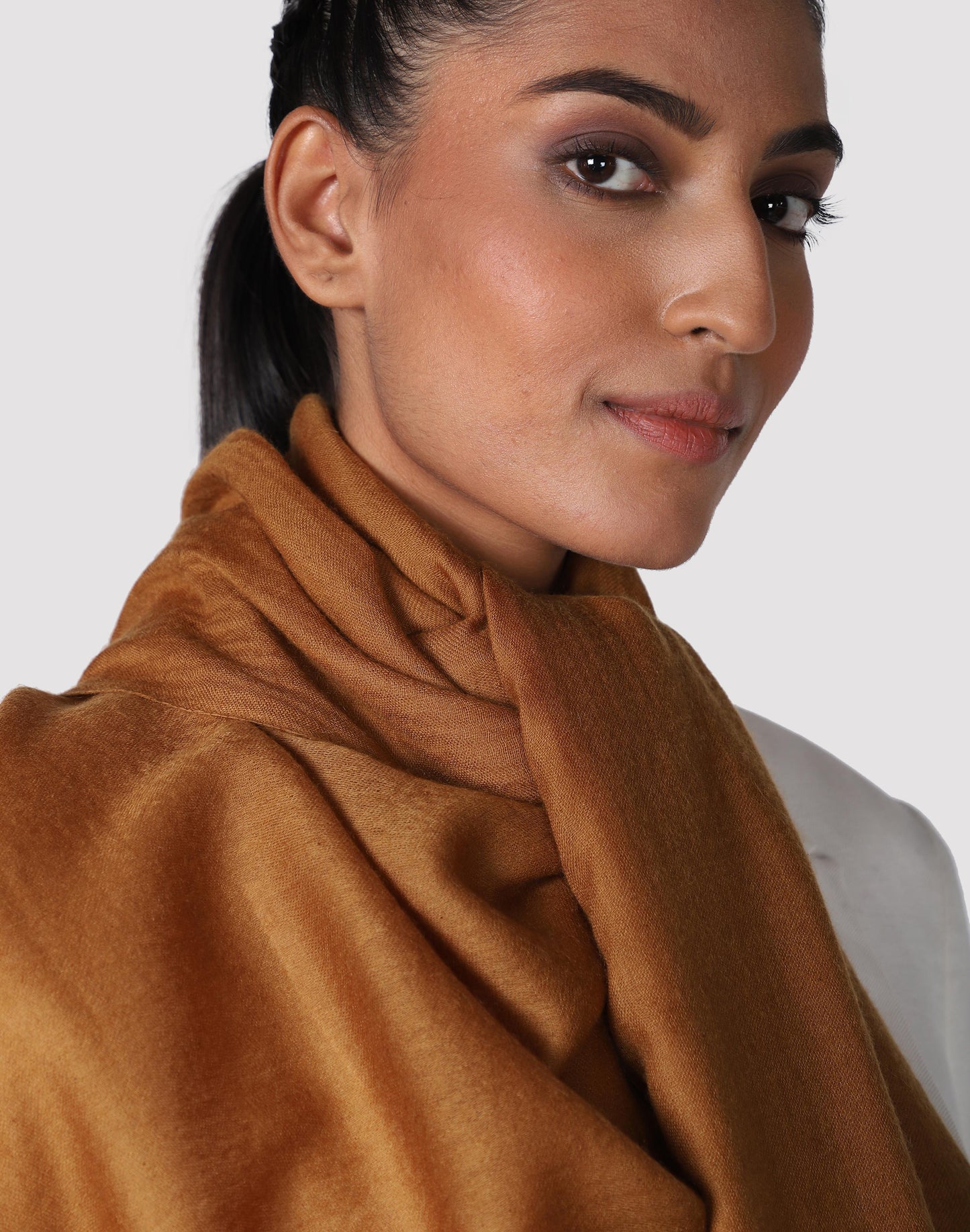 Classic Solid Cashmere Twill Scarf - Yellow Gold
