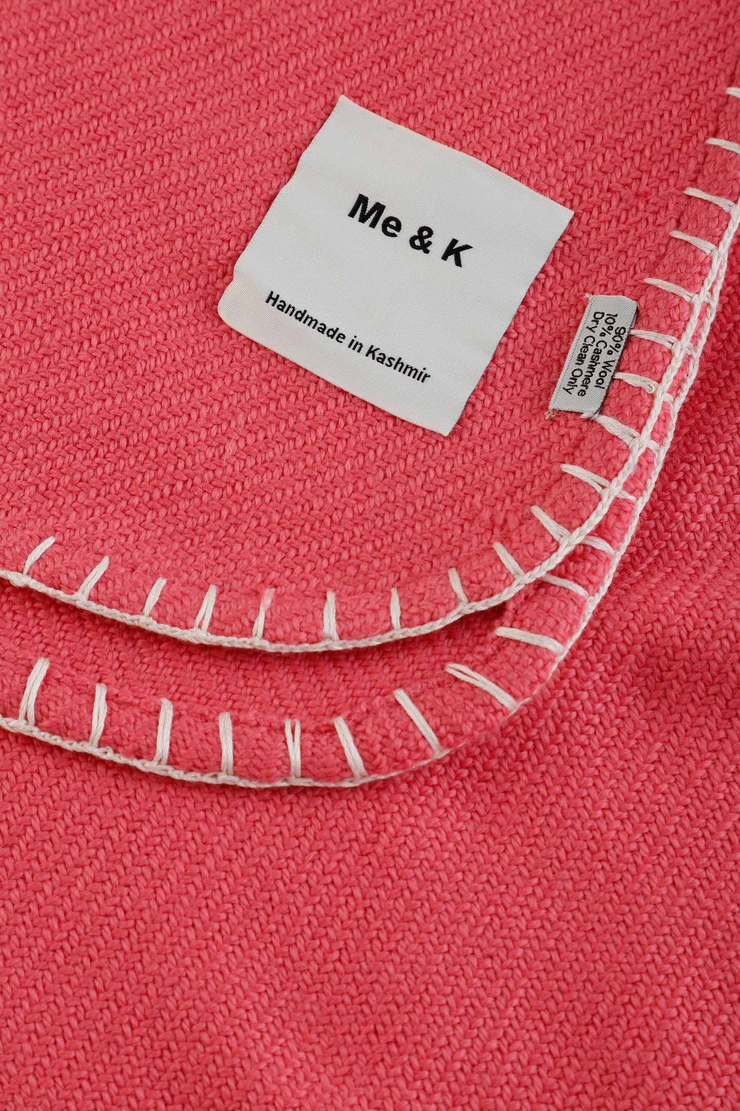 Handcrafted Warmth: Wool & Cashmere Solid Crochet Throw - Eclat Pink