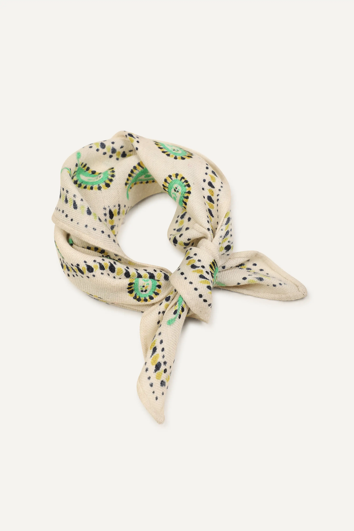 PAISLEY BANDANA - HANDPAINT SQUARE - GREEN COMBO