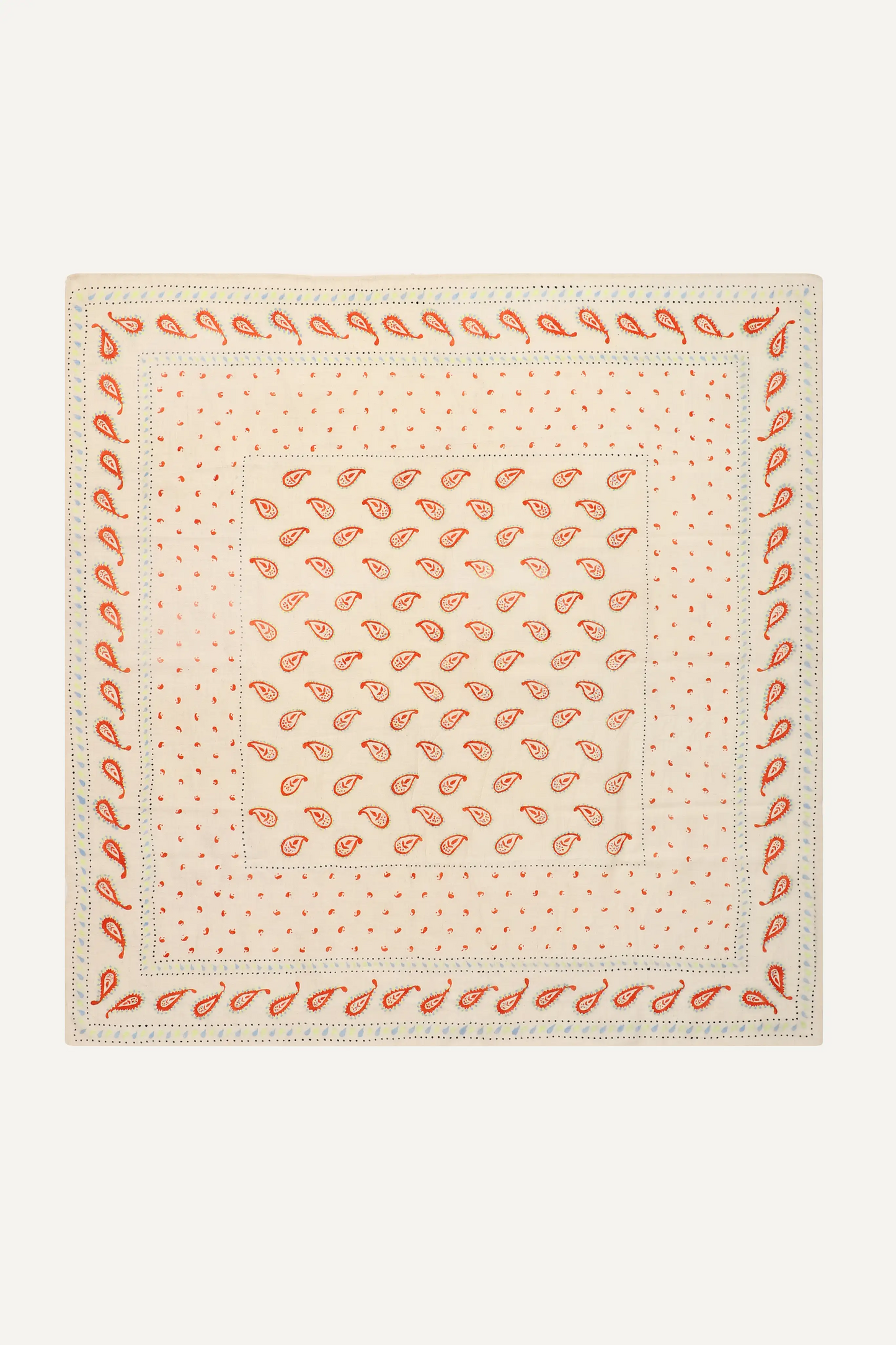 PAISLEY BANDANA - HANDPAINT SQUARE - IVORY COMBO
