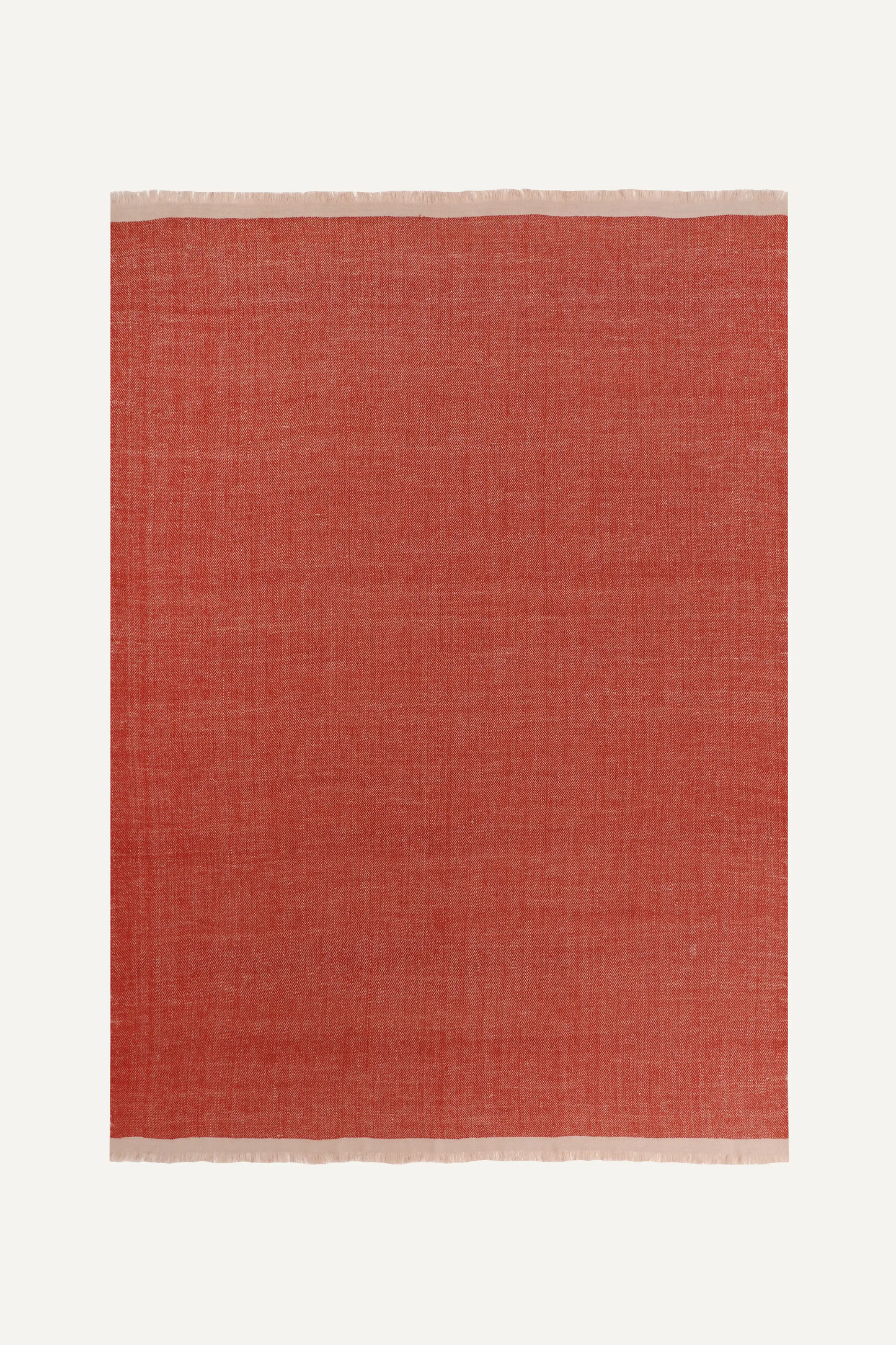 REVERSIBLE THROW - RED ORANGE & NATURAL