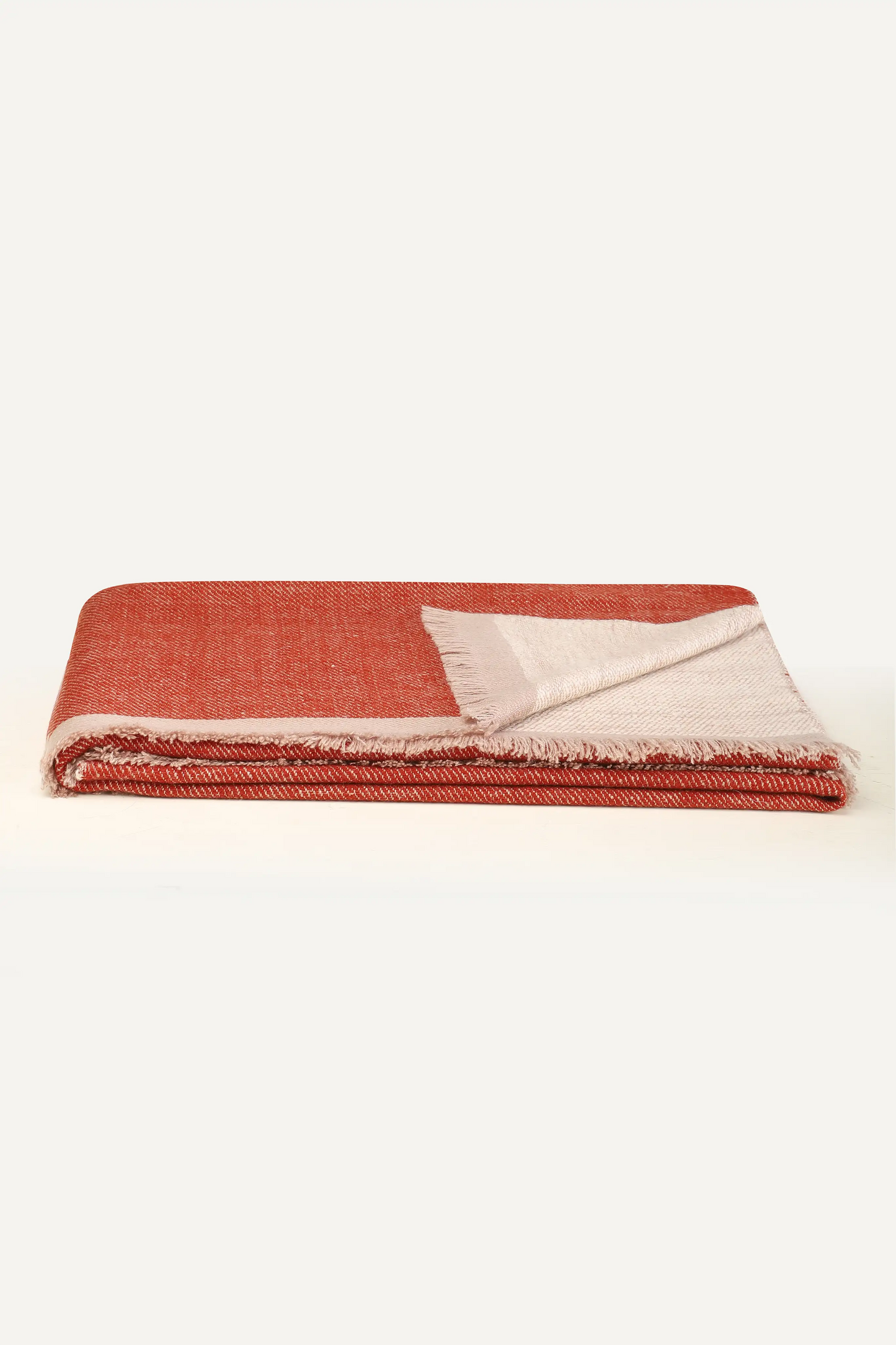 REVERSIBLE THROW - RED ORANGE & NATURAL