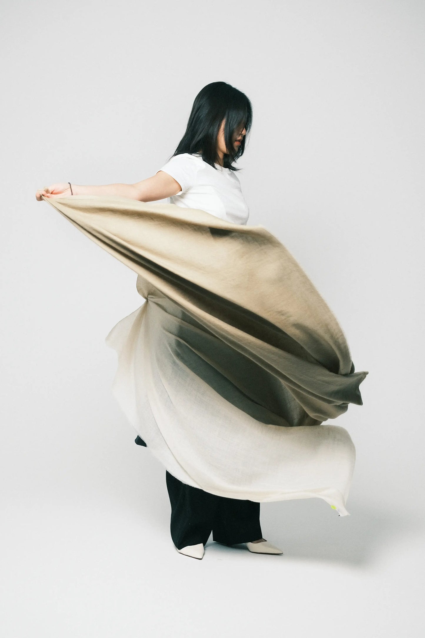 SHADED FOULARD - BEIGE COMBO
