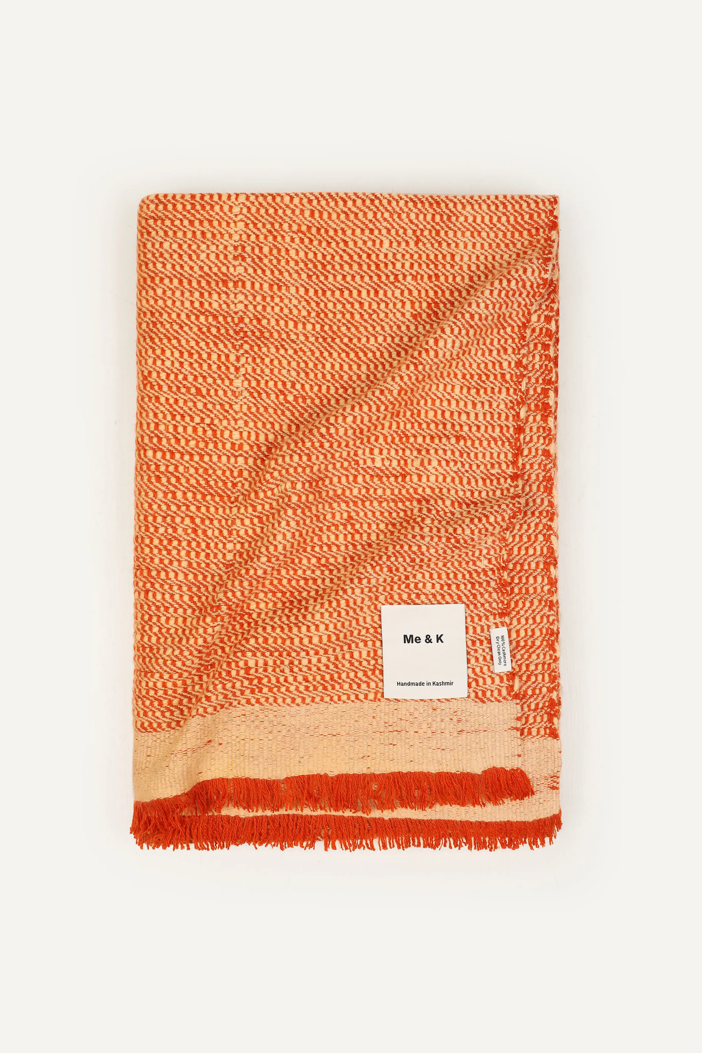 TEXTURED DUO THROW - ORANGE & VANILLA