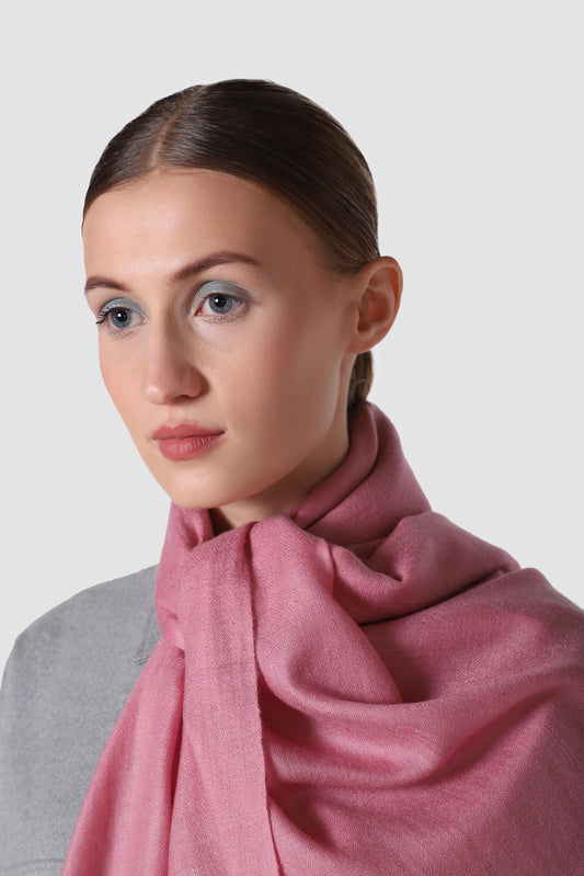 Classic Solid Cashmere Scarf - Rose