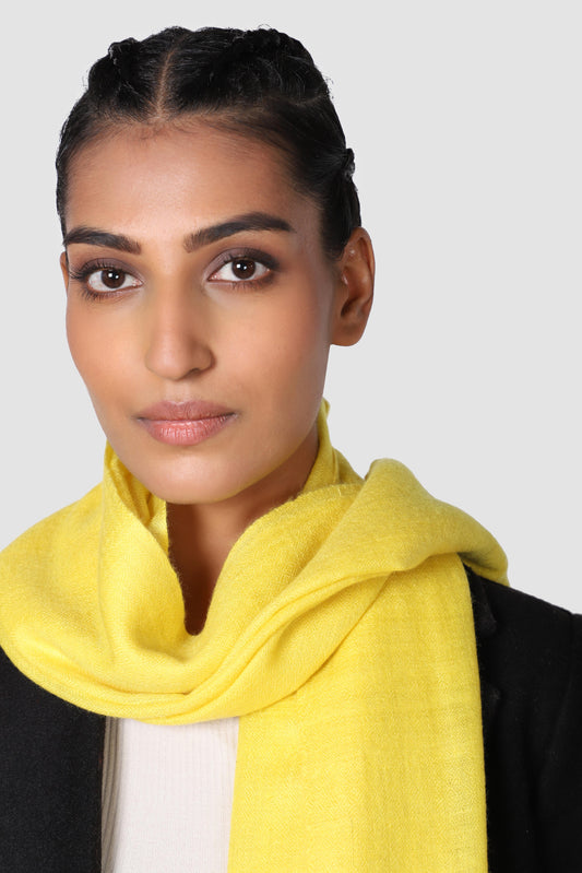 Classic Solid Cashmere Scarf - Yellow
