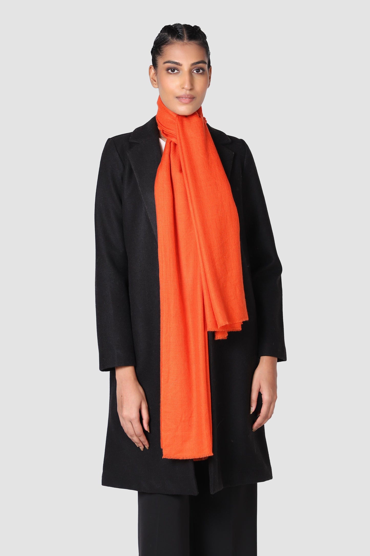 Classic Solid Cashmere Scarf - Orange