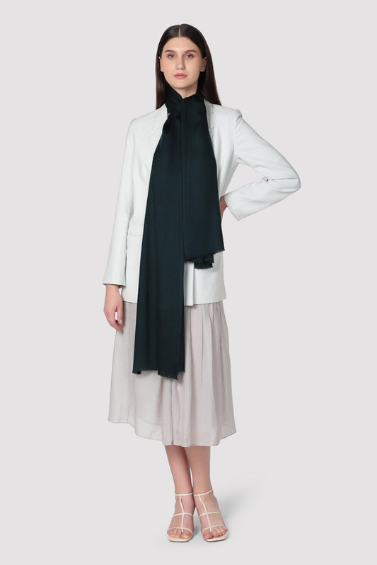 Classic Solid Cashmere Twill Scarf - Green