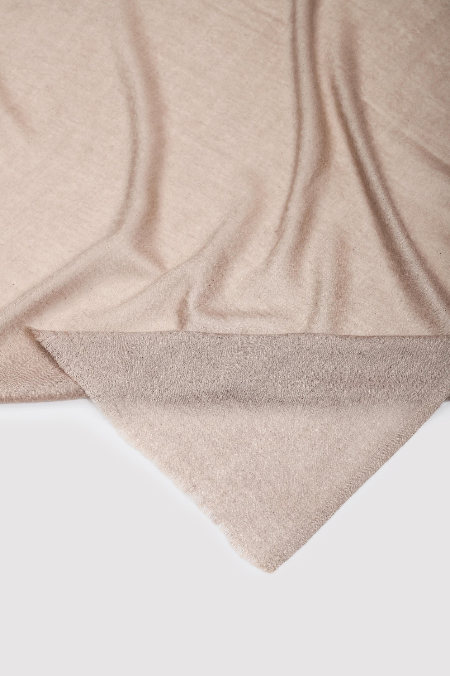 Classic Solid Cashmere Twill Scarf - Natural Beige Brown