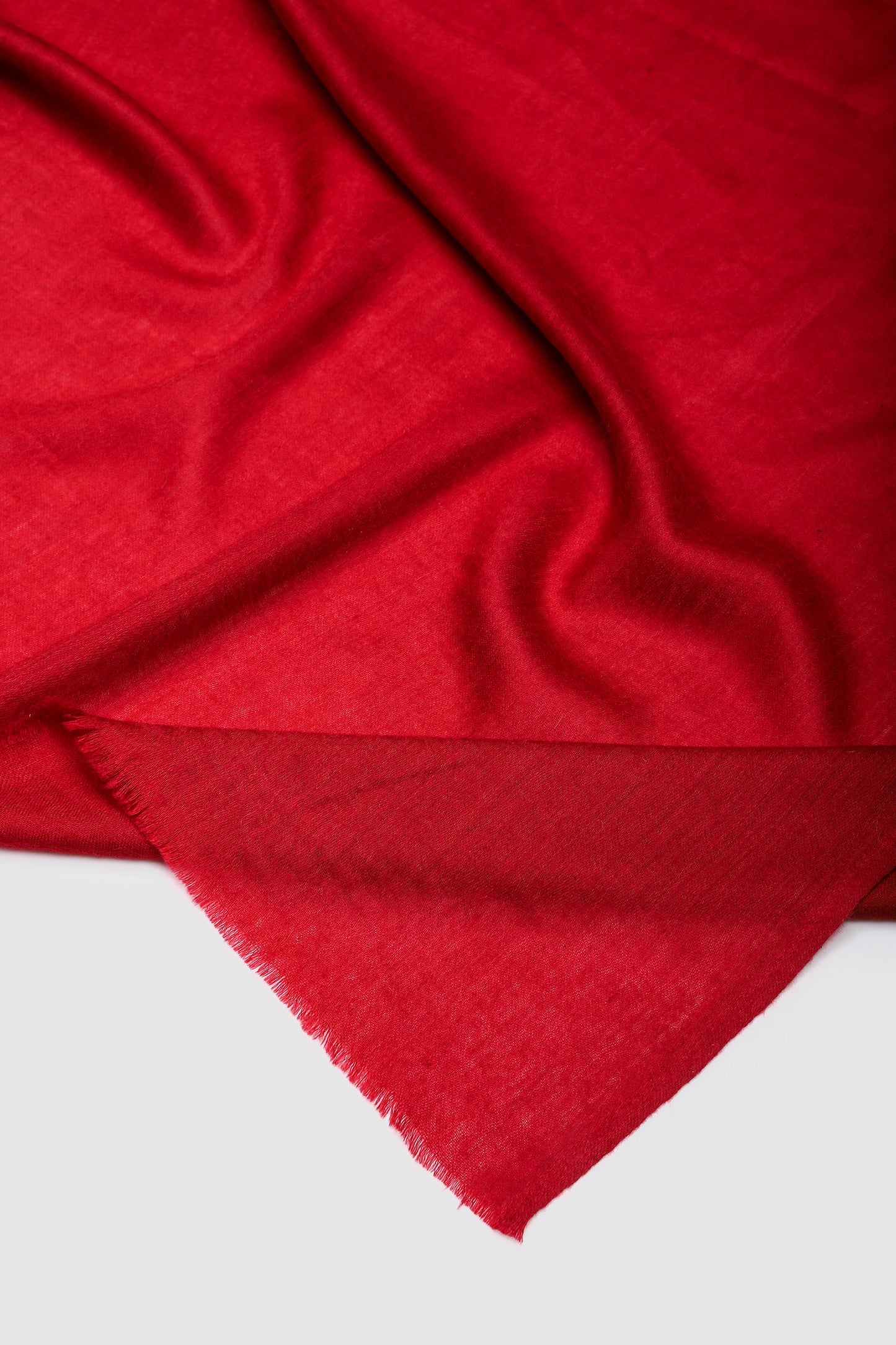Classic Solid Cashmere Twill Scarf - Dark Red