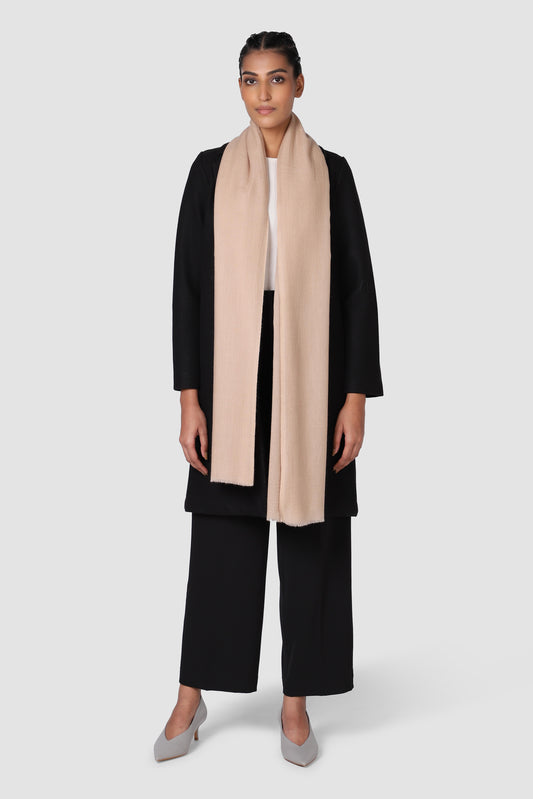 Classic Solid Cashmere Twill Scarf - Beige