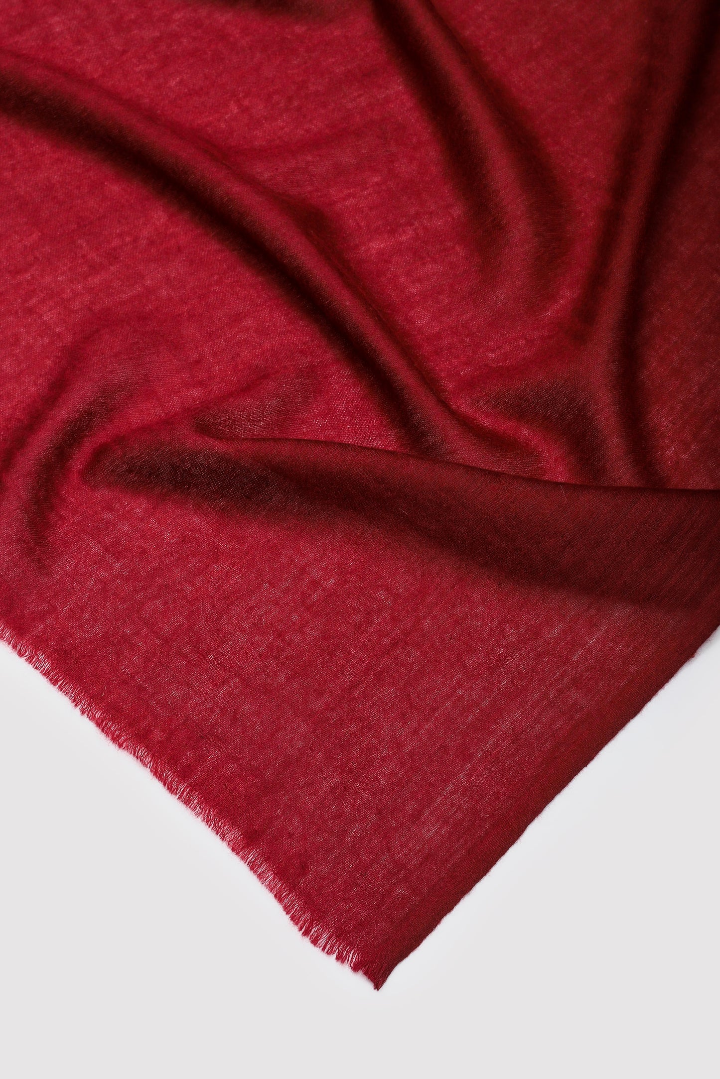 Classic Solid Cashmere Twill Scarf - Red Maroon
