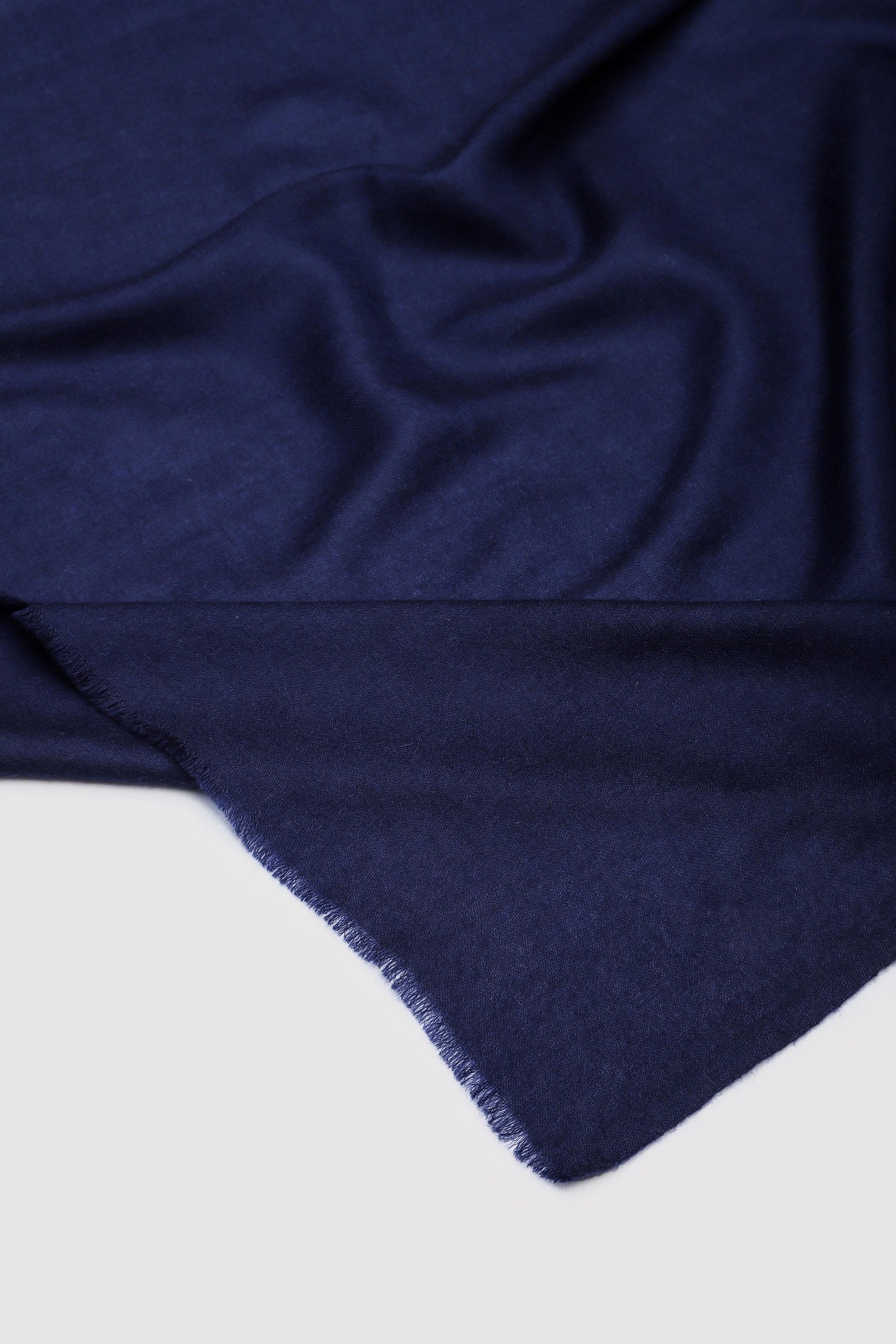 Classic Solid Cashmere Twill Scarf - Navy