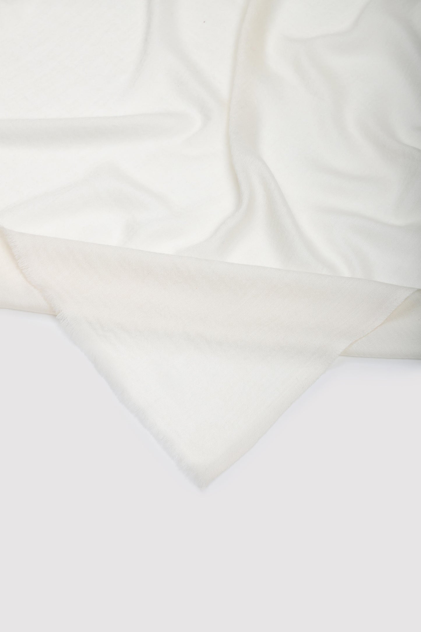 Classic Solid Cashmere Twill Scarf - Ivory