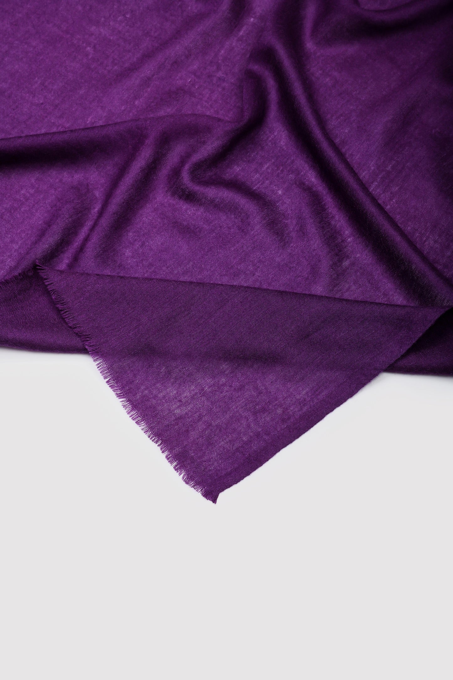 Classic Solid Cashmere Twill Scarf - Purple