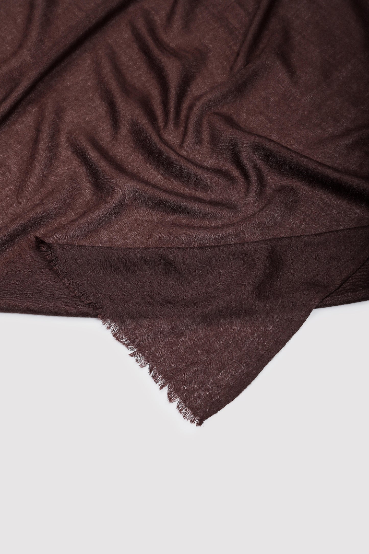 Classic Solid Cashmere Twill Scarf - Brown