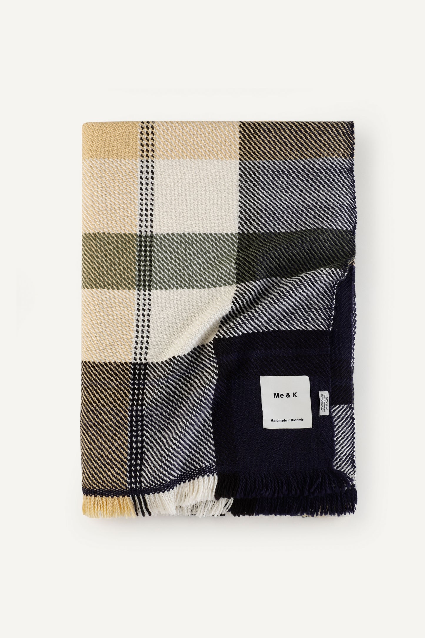 Classic Heritage: Wool & Cashmere Handwoven Check Tartan Throw