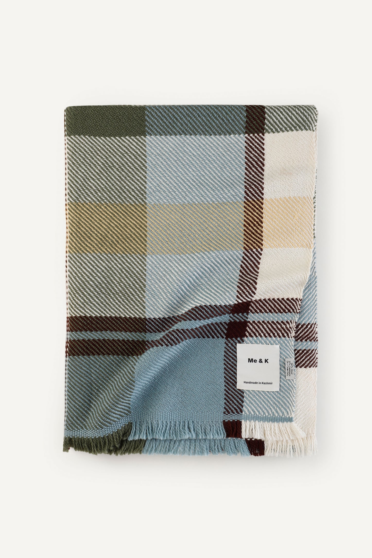 Classic Heritage: Wool & Cashmere Handwoven Check Tartan Throw