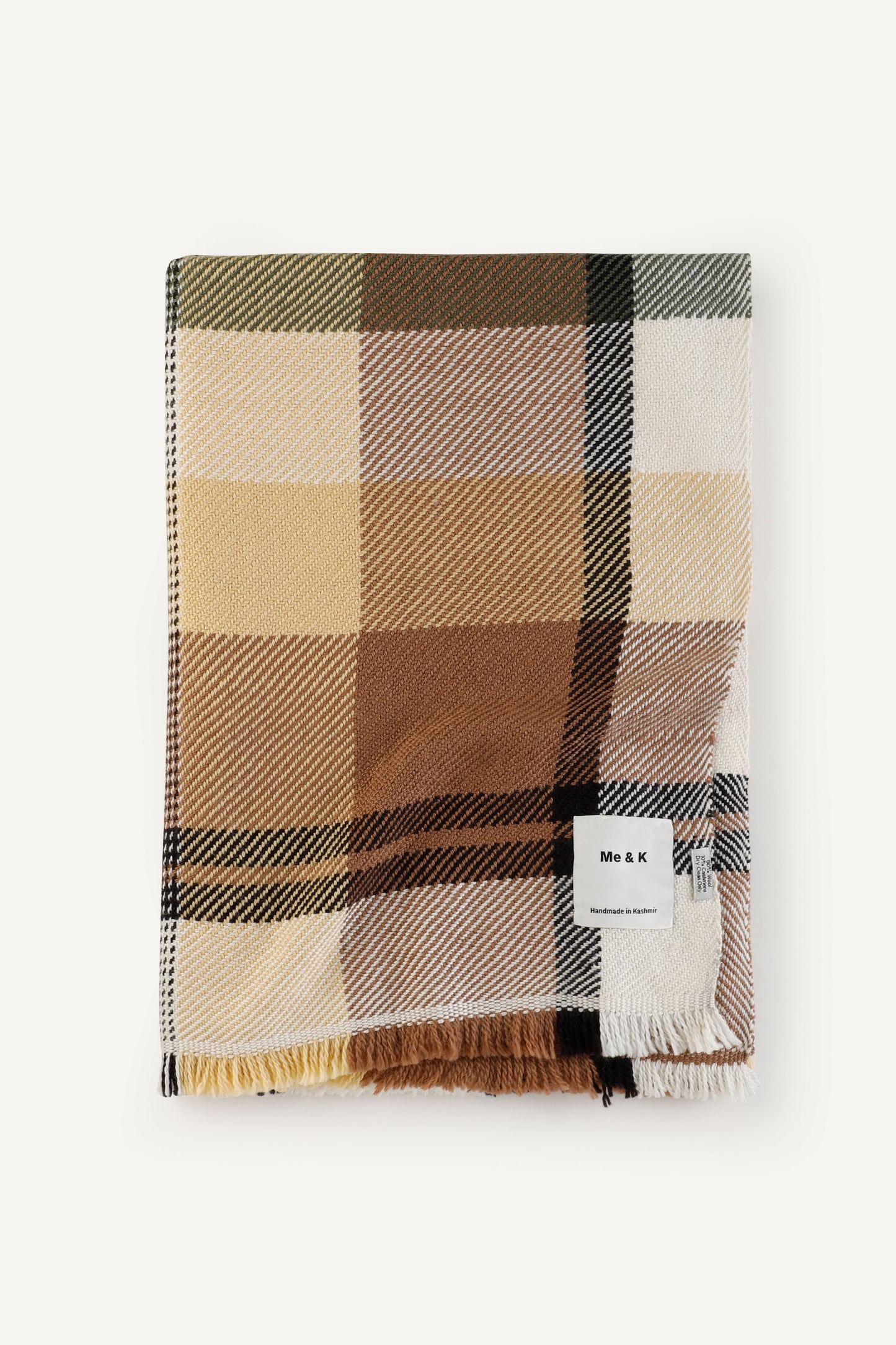 Classic Heritage: Wool & Cashmere Handwoven Check Tartan Throw