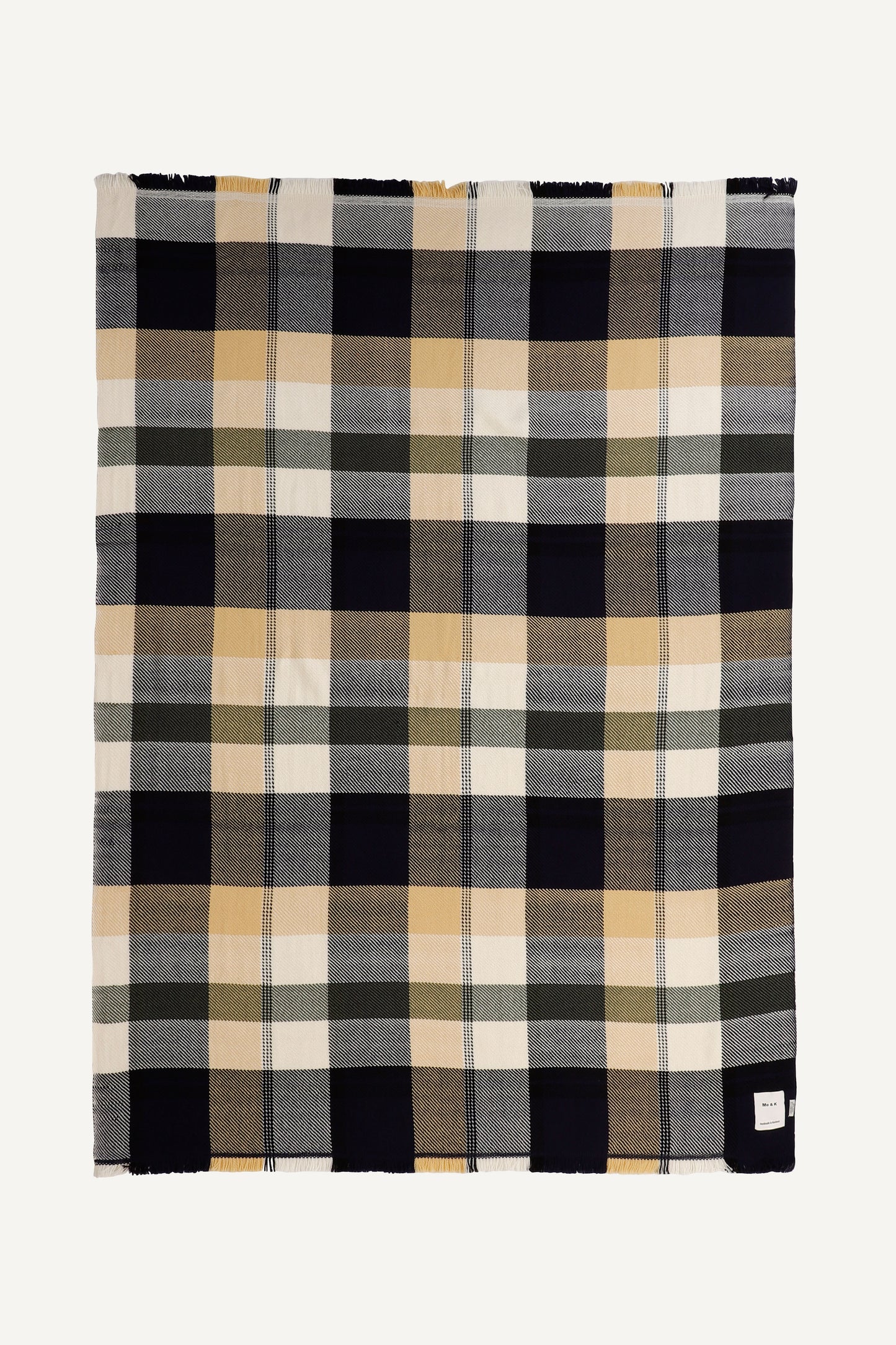 Classic Heritage: Wool & Cashmere Handwoven Check Tartan Throw