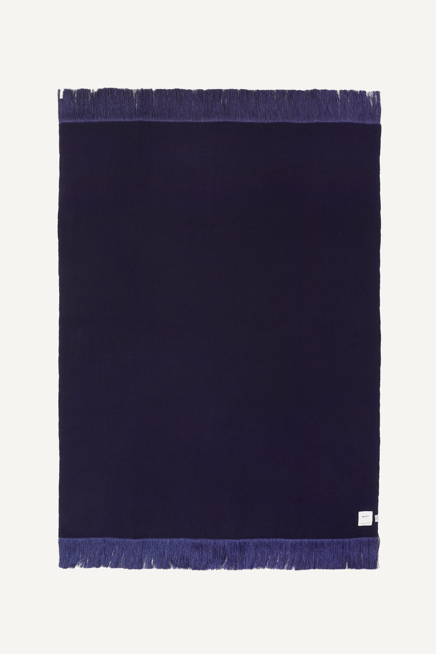 Luxury Navy Merino Cashmere Throw with Fringe | Hand-Woven Artisan Home Decor by Me & K