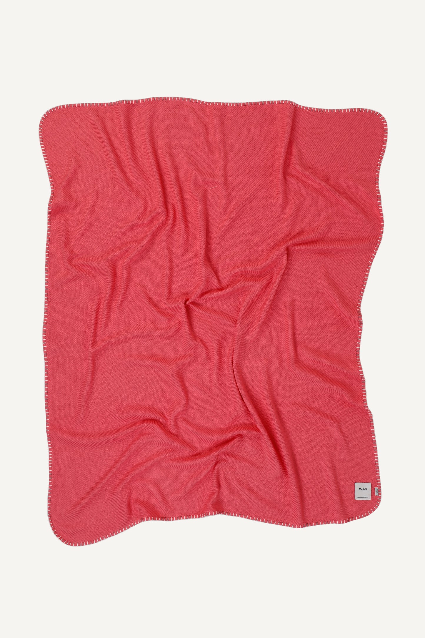 Handcrafted Warmth: Wool & Cashmere Solid Crochet Throw - Eclat Pink