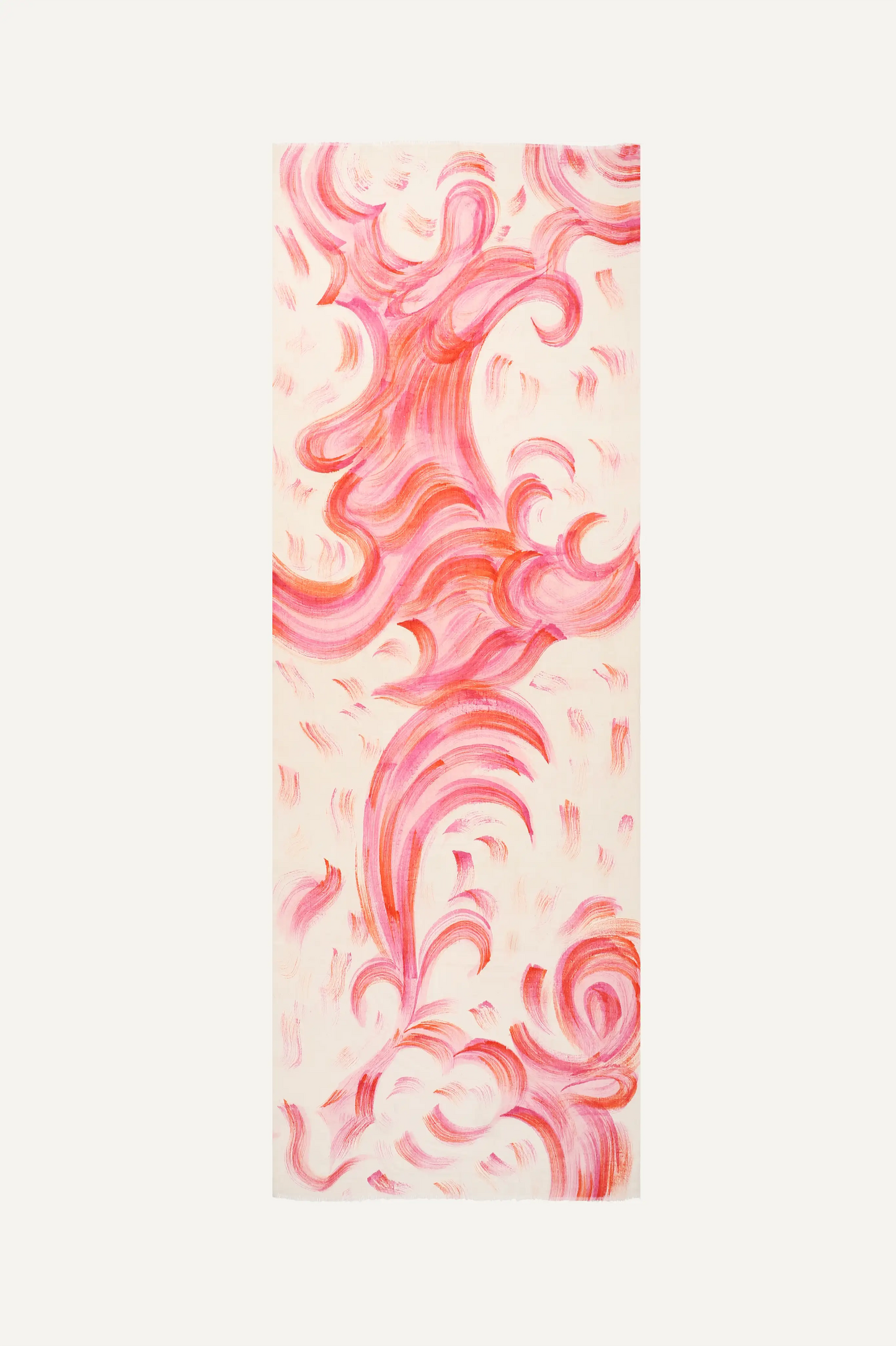 FLORAL SWIRLS -  HANDPAINT FOULARD - PINK COMBO