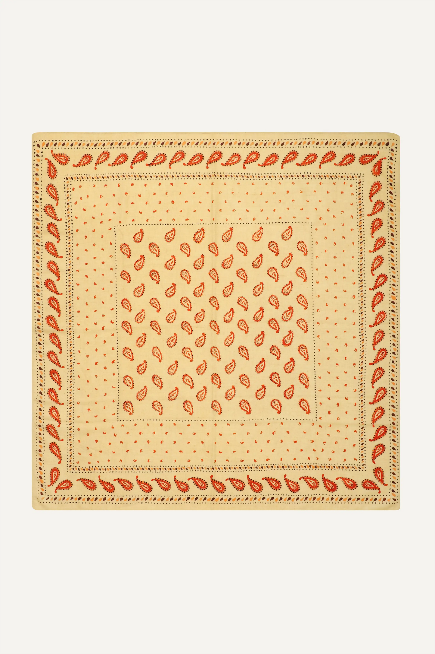 PAISLEY BANDANA - HANDPAINT SQUARE - RED COMBO