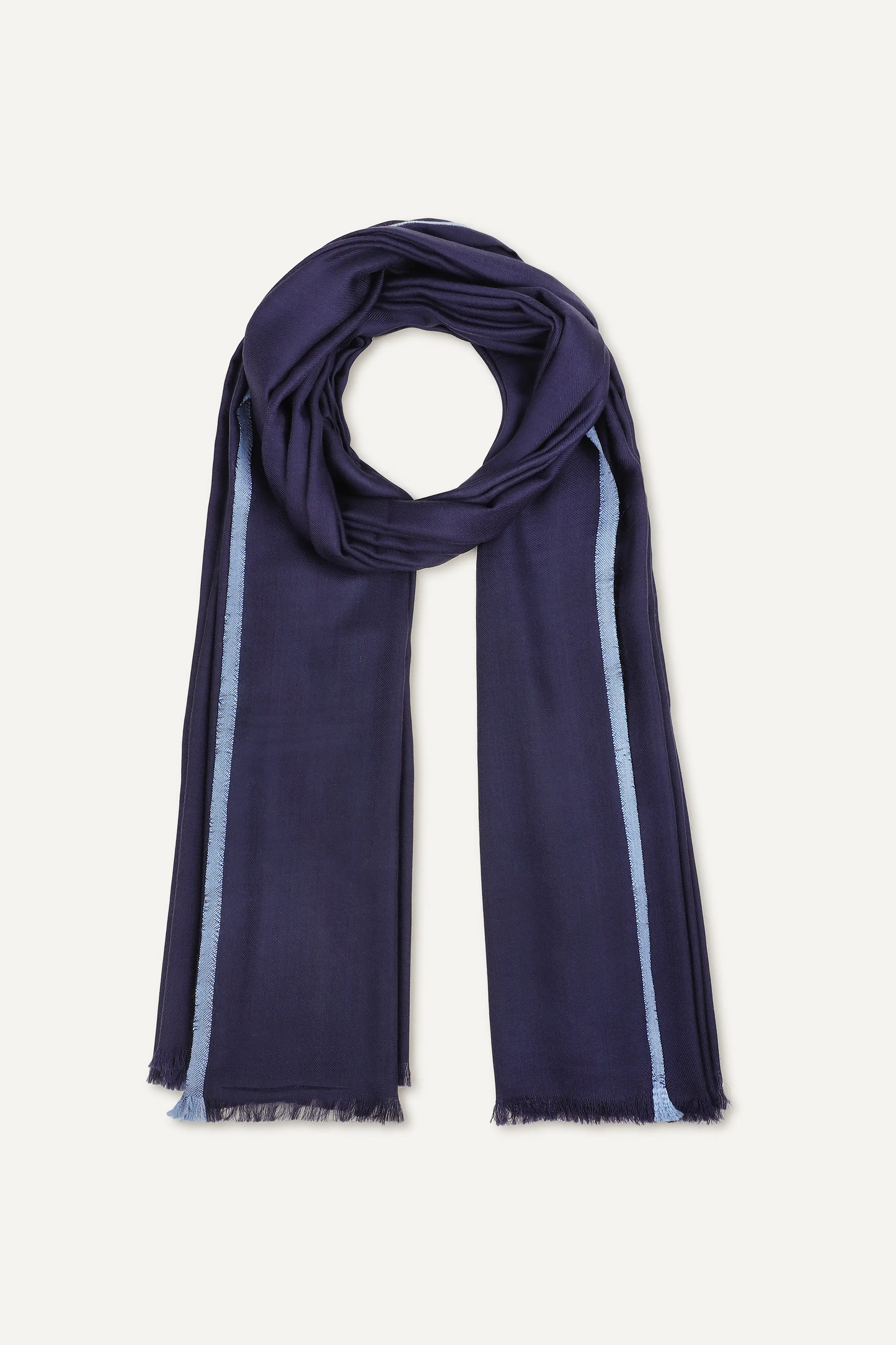 BORDER STRIPE FOULARD - NAVY COMBO