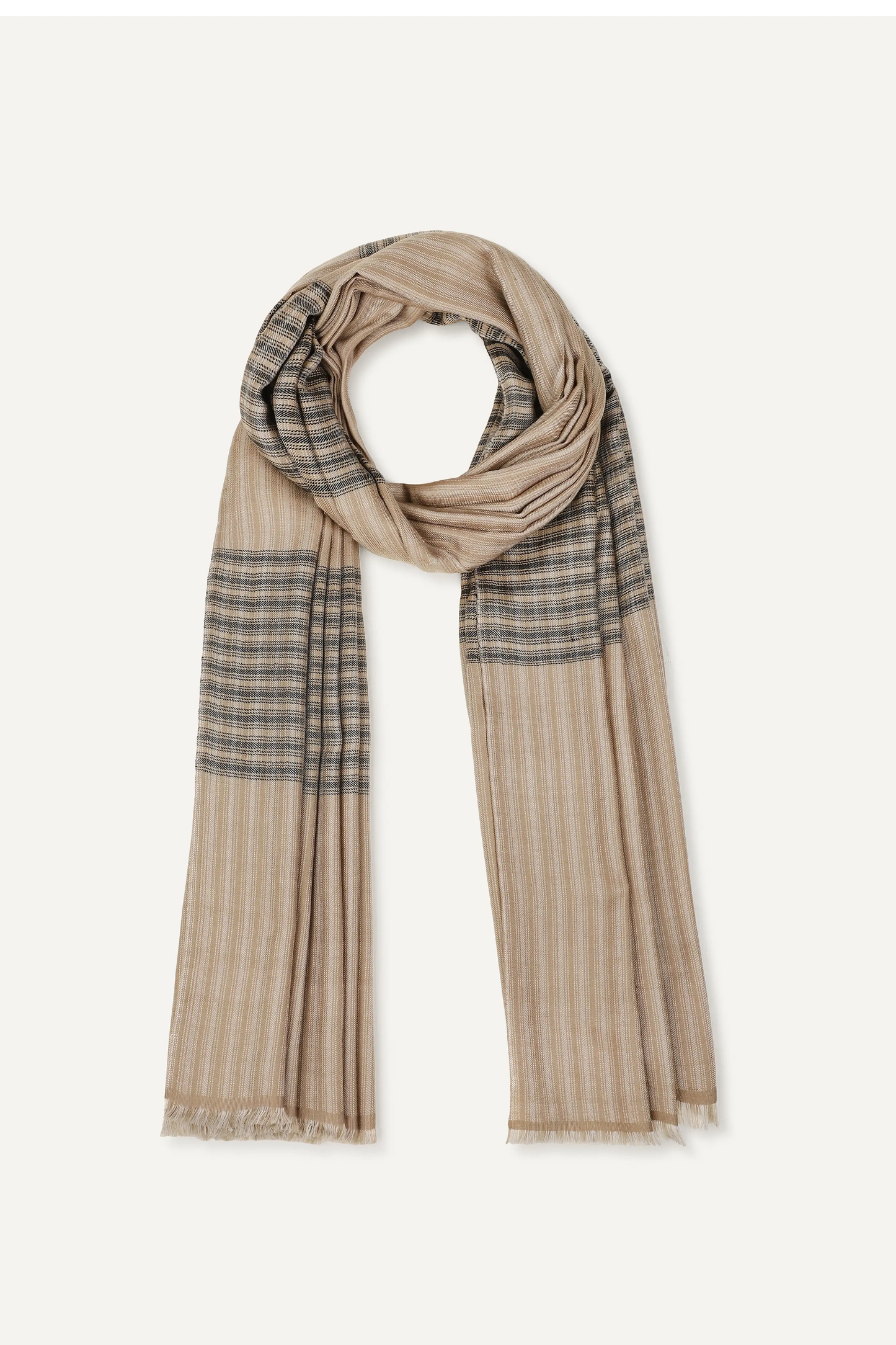 CHECK & STRIPE FOULARD - SMOKE COMBO