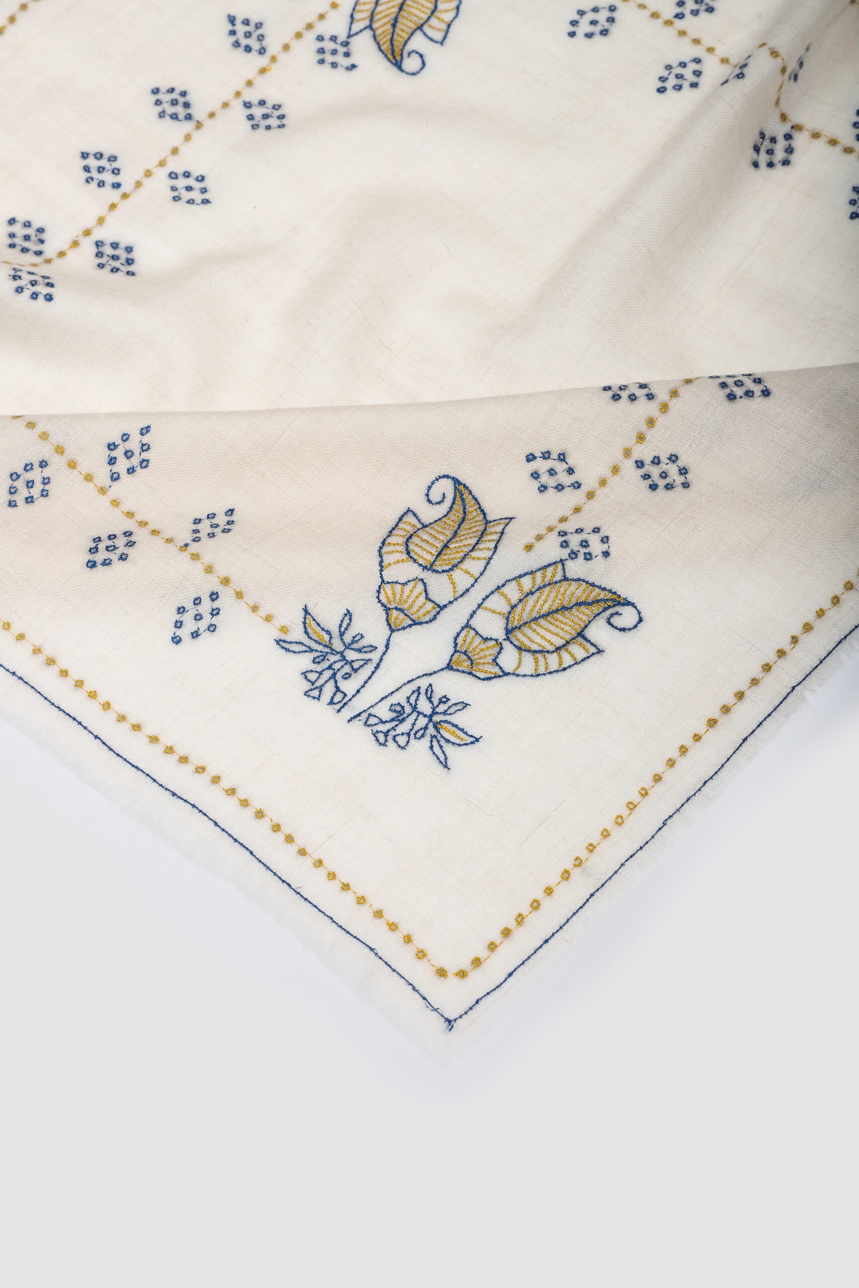 Flower motifs on Mustard color neckerchief - Me & K
